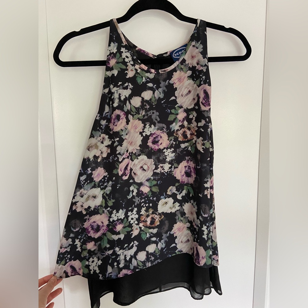 Scoop NYC multi layered silk blouse. Size medium